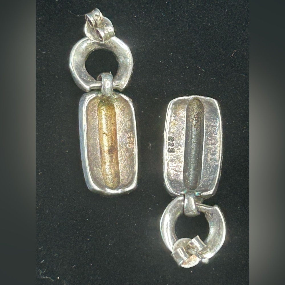 Marcasite Sterling Silver Dangle Earrings - Picture 6 of 8